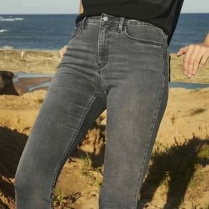 Athleta Sculptek Skinny Jeans Carbon Dark Gray Wash Stretch Zip Pocket